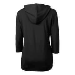 San Diego Padres Cutter & Buck Women's City Connect Virtue Eco Pique Recycled Half-Zip Pullover Hoodie - Black