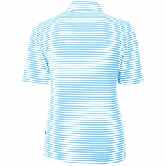 Chicago Cubs Cutter & Buck Women's City Connect Virtue Eco Pique Stripe Recycled Top - Powder Blue