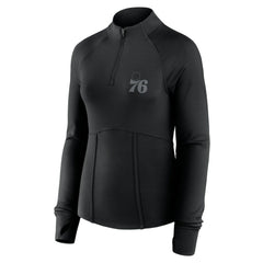 Philadelphia 76ers Women's Elements Match Raglan Quarter-Zip Top - Black | Fanatics online