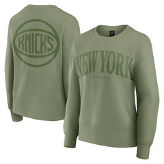New York Knicks Women's Elements Flow Pullover Sweatshirt - Olive | Fanatics outlet
