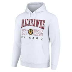 Chicago Blackhawks Starter Retro Graphic Pullover Hoodie White