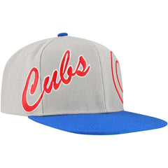 Chicago Cubs Knock Out Panel Snapback Hat - Gray | Mitchell & Ness