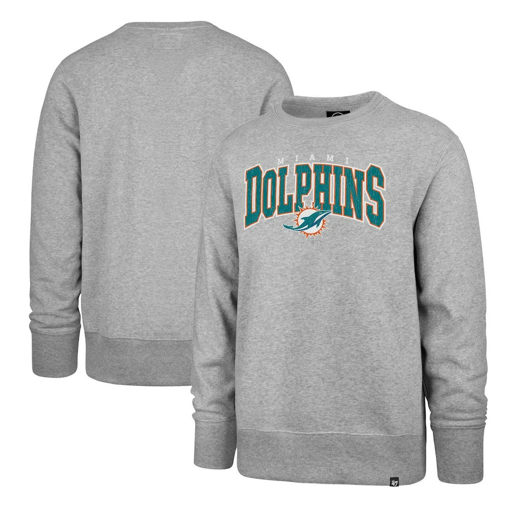 Miami Dolphins '47 Varsity Block Headline Pullover Sweatshirt - Gray sale