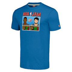 Shai Gilgeous-Alexander & Chet Holmgren Oklahoma City Thunder Homage Unisex NBA Jam Tri-Blend T-Shirt - Blue cheap