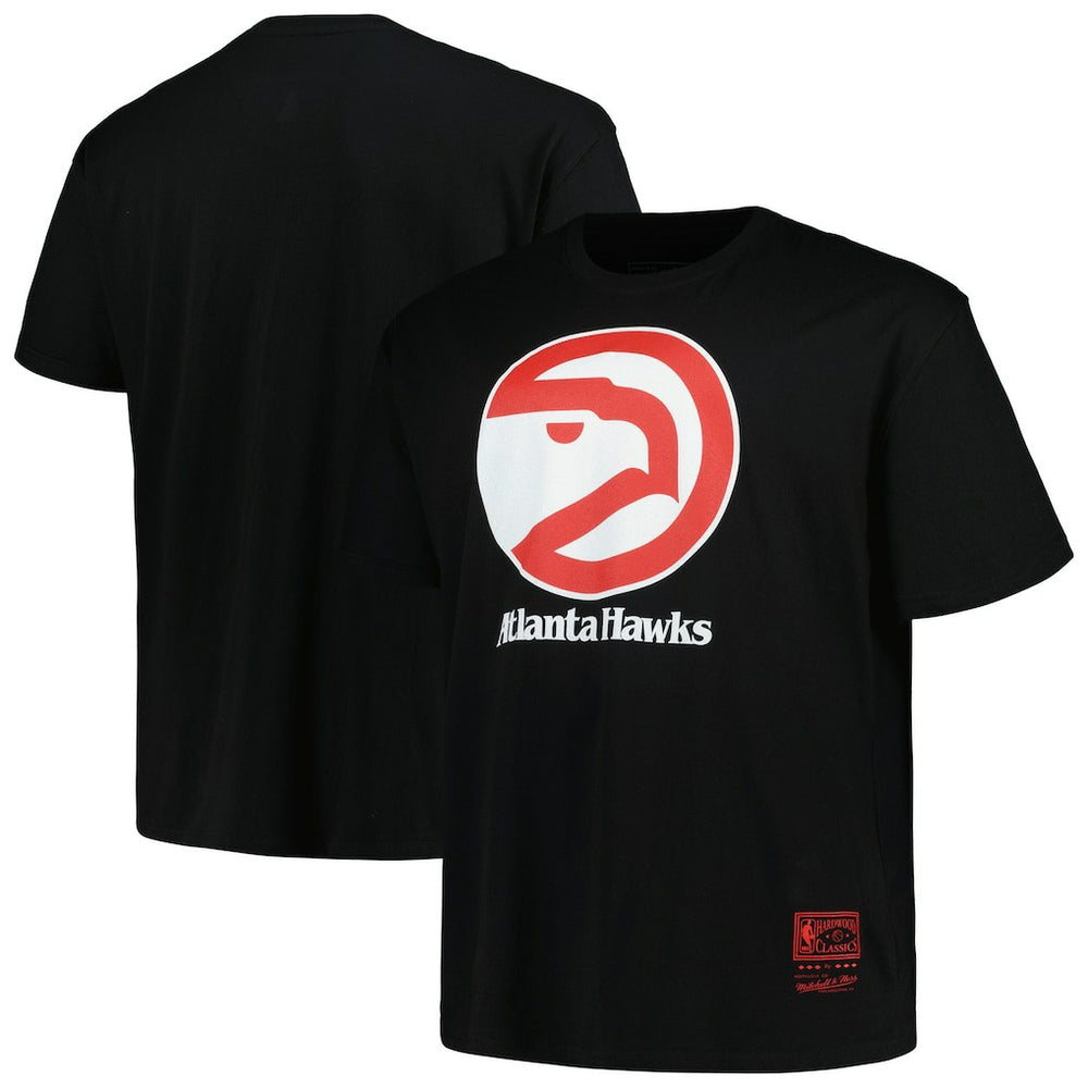 Atlanta Hawks Big & Tall Hardwood Classics Vintage Logo T-Shirt - Black | Mitchell & Ness cheap