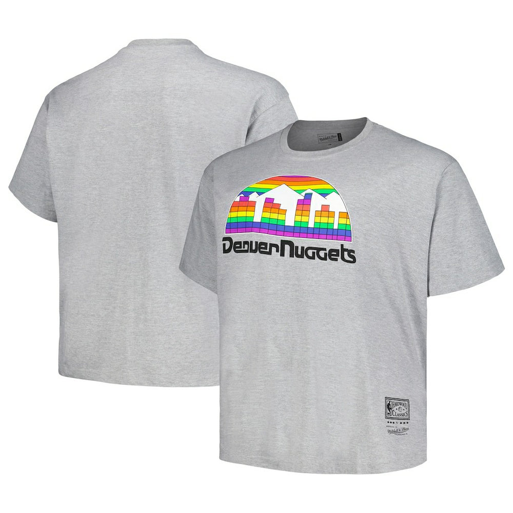 Denver Nuggets Big & Tall Hardwood Classics Vintage Logo T-Shirt sale - Heather Gray | Mitchell & Ness online