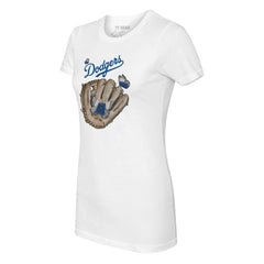 Los Angeles Dodgers Tiny Turnip Women's Butterfly Glove T-Shirt - White