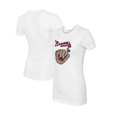 Atlanta Braves Tiny Turnip Women's Butterfly Glove T-Shirt - White