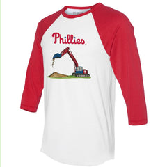Philadelphia Phillies Tiny Turnip Unisex Excavator 3/4-Sleeve Raglan T-Shirt - White/Red