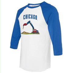 Chicago Cubs Tiny Turnip Unisex Excavator 3/4-Sleeve Raglan T-Shirt - White/Royal