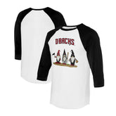 Arizona Diamondbacks Tiny Turnip Unisex Gnomes 3/4-Sleeve Raglan T-Shirt - White/Black