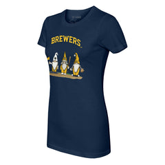 Milwaukee Brewers Tiny Turnip Women's Gnomes T-Shirt - Navy