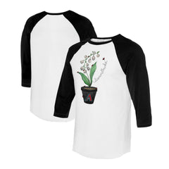 Arizona Diamondbacks Tiny Turnip Unisex Lilies & Ladybugs 3/4-Sleeve Raglan T-Shirt - White/Black