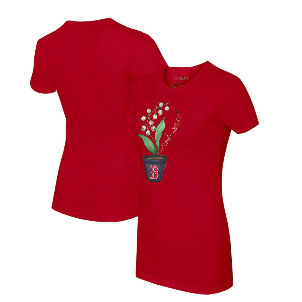 Boston Red Sox Tiny Turnip Women's Lilies & Ladybugs T-Shirt - Red