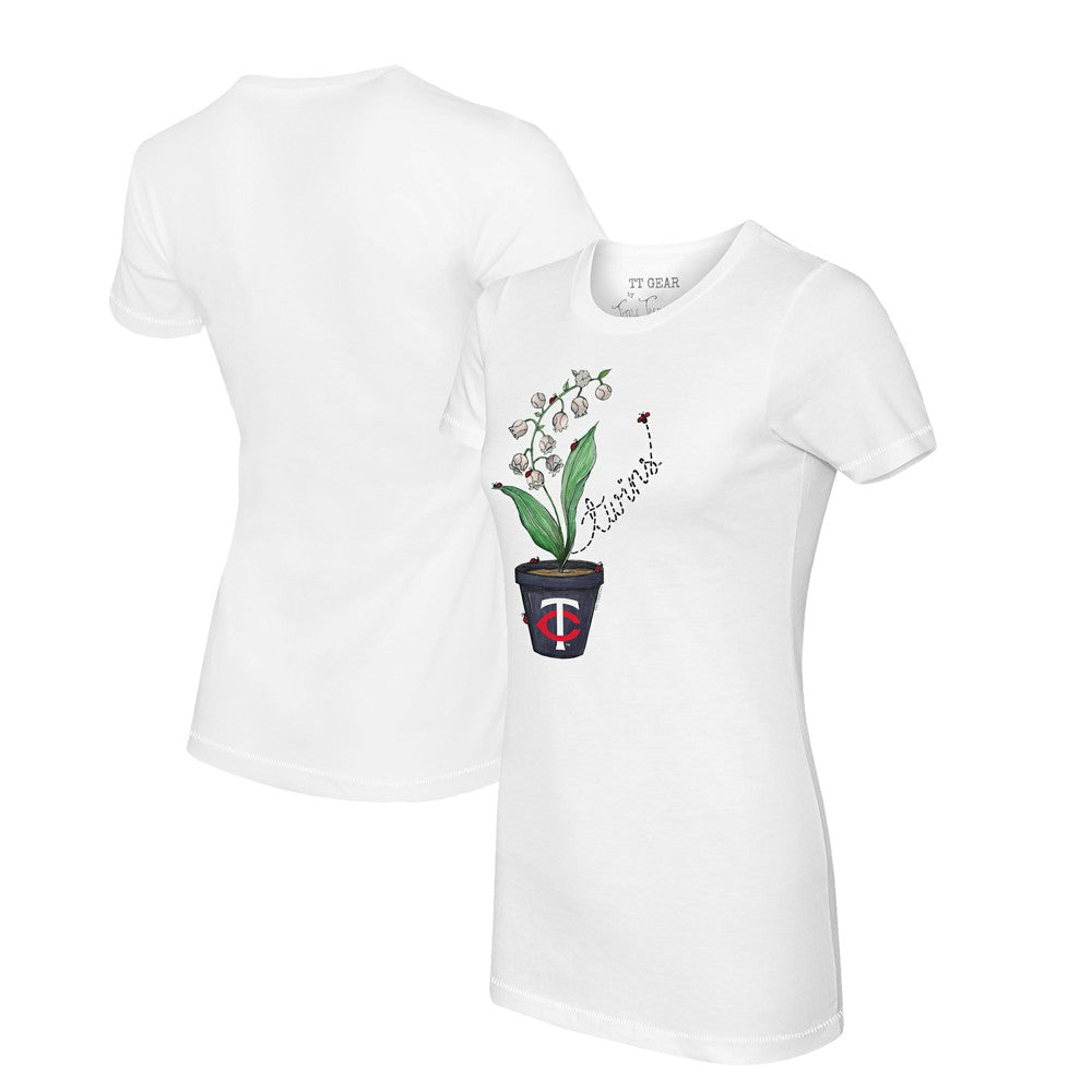 Minnesota Twins Tiny Turnip Women's Lilies & Ladybugs T-Shirt - White