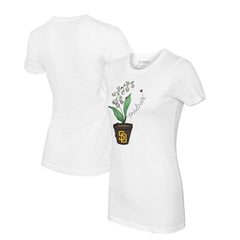 San Diego Padres Tiny Turnip Women's Lilies & Ladybugs T-Shirt - White