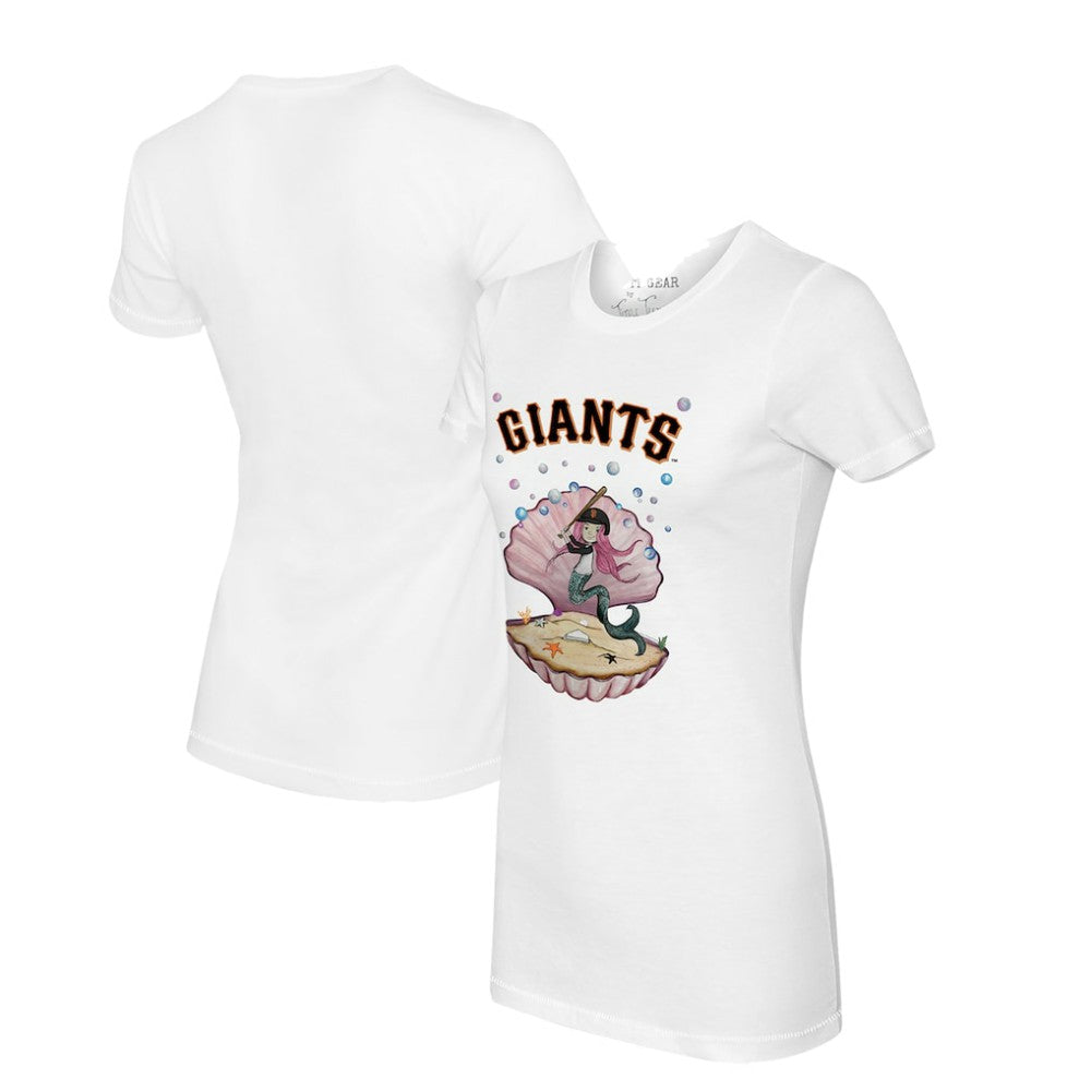 San Francisco Giants Tiny Turnip Women's Mermaid T-Shirt - White