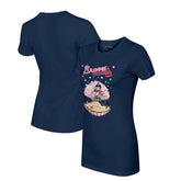 Atlanta Braves Tiny Turnip Women's Mermaid T-Shirt - Navy