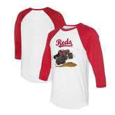 Cincinnati Reds Tiny Turnip Unisex Monster Truck 3/4-Sleeve Raglan T-Shirt - White/Red