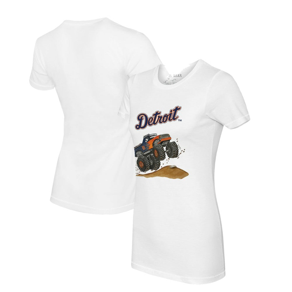 Detroit Tigers Tiny Turnip Women's Monster Truck T-Shirt - White
