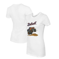 Detroit Tigers Tiny Turnip Women's Monster Truck T-Shirt - White