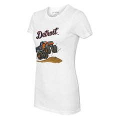 Detroit Tigers Tiny Turnip Women's Monster Truck T-Shirt - White