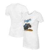 Los Angeles Dodgers Tiny Turnip Women's Monster Truck T-Shirt - White