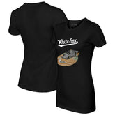 Chicago White Sox Tiny Turnip Women's Race Car T-Shirt - Black
