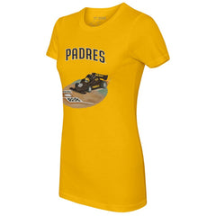 San Diego Padres Tiny Turnip Women's Race Car T-Shirt - Gold