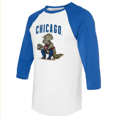 Chicago Cubs Tiny Turnip Unisex Triceratops 3/4-Sleeve Raglan T-Shirt - White/Royal