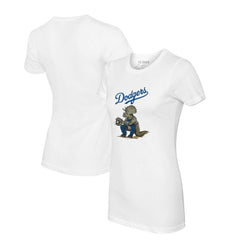 Los Angeles Dodgers Tiny Turnip Women's Triceratops T-Shirt - White