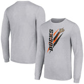 Anaheim Ducks Starter Color Scratch Long-Sleeve T-Shirt Heather Gray