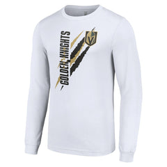 Vegas Golden Knights Starter Color Scratch Long-Sleeve T-Shirt White