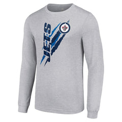 Winnipeg Jets Starter Color Scratch Long-Sleeve T-Shirt Heather Gray