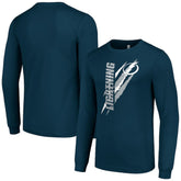 Tampa Bay Lightning Starter Color Scratch Long-Sleeve T-Shirt Navy