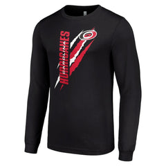 Carolina Hurricanes Starter Color Scratch Long-Sleeve T-Shirt Black