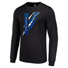 St. Louis Blues Starter Color Scratch Long-Sleeve T-Shirt Black