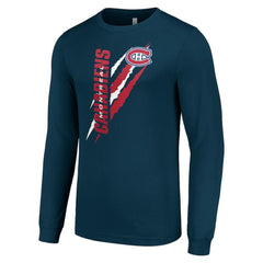 Montreal Canadiens Starter Color Scratch Long-Sleeve T-Shirt Navy