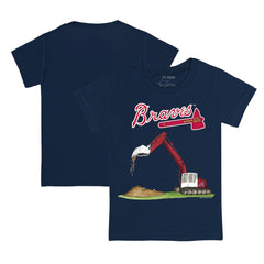 Atlanta Braves Tiny Turnip Youth Excavator T-Shirt - Navy
