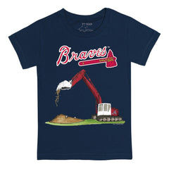 Atlanta Braves Tiny Turnip Youth Excavator T-Shirt - Navy