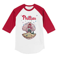 Philadelphia Phillies Tiny Turnip Youth Mermaid 3/4-Sleeve Raglan T-Shirt - White/Red