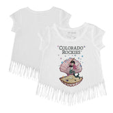 Colorado Rockies Tiny Turnip Girls Youth Mermaid Fringe T-Shirt - White