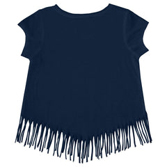 Milwaukee Brewers Tiny Turnip Girls Youth Mermaid Fringe T-Shirt - Navy