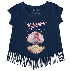 Washington Nationals Tiny Turnip Girls Youth Mermaid Fringe T-Shirt - Navy