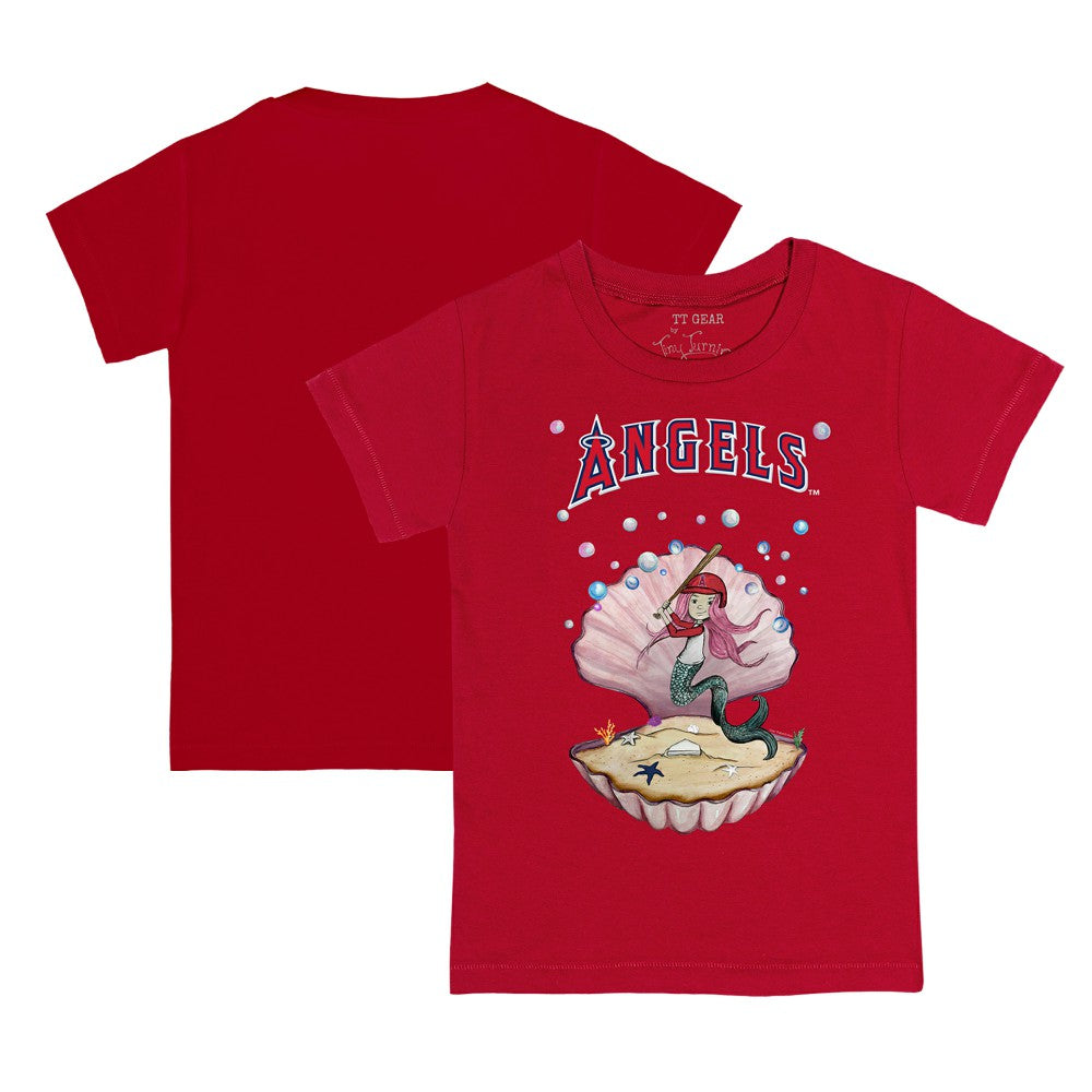 Los Angeles Angels Tiny Turnip Youth Mermaid T-Shirt - Red