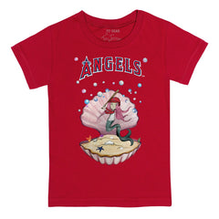 Los Angeles Angels Tiny Turnip Youth Mermaid T-Shirt - Red