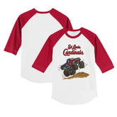 St. Louis Cardinals Tiny Turnip Youth Monster Truck 3/4-Sleeve Raglan T-Shirt - White/Red