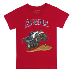 Los Angeles Angels Tiny Turnip Youth Monster Truck T-Shirt - Red