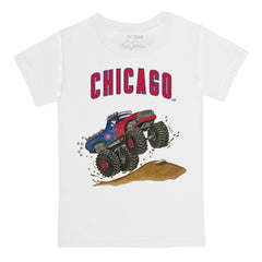 Chicago Cubs Tiny Turnip Youth Monster Truck T-Shirt - White