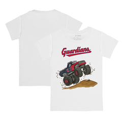 Cleveland Guardians Tiny Turnip Youth Monster Truck T-Shirt - White